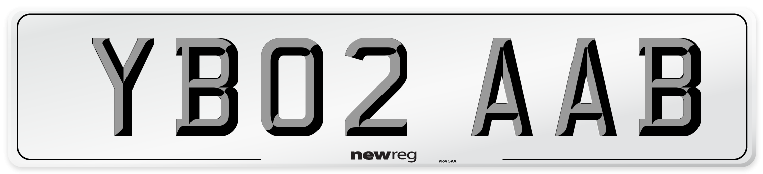 YB02 AAB Number Plate from New Reg